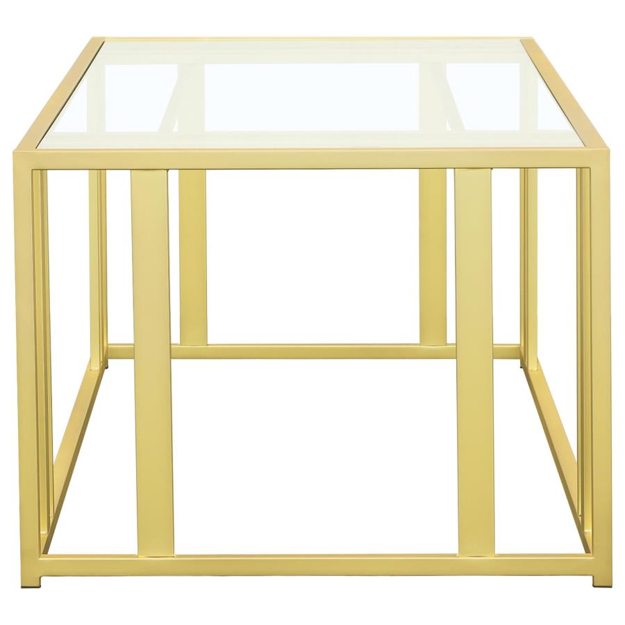 Adri 2-piece Coffee and End Table Set Matte Brass view 8