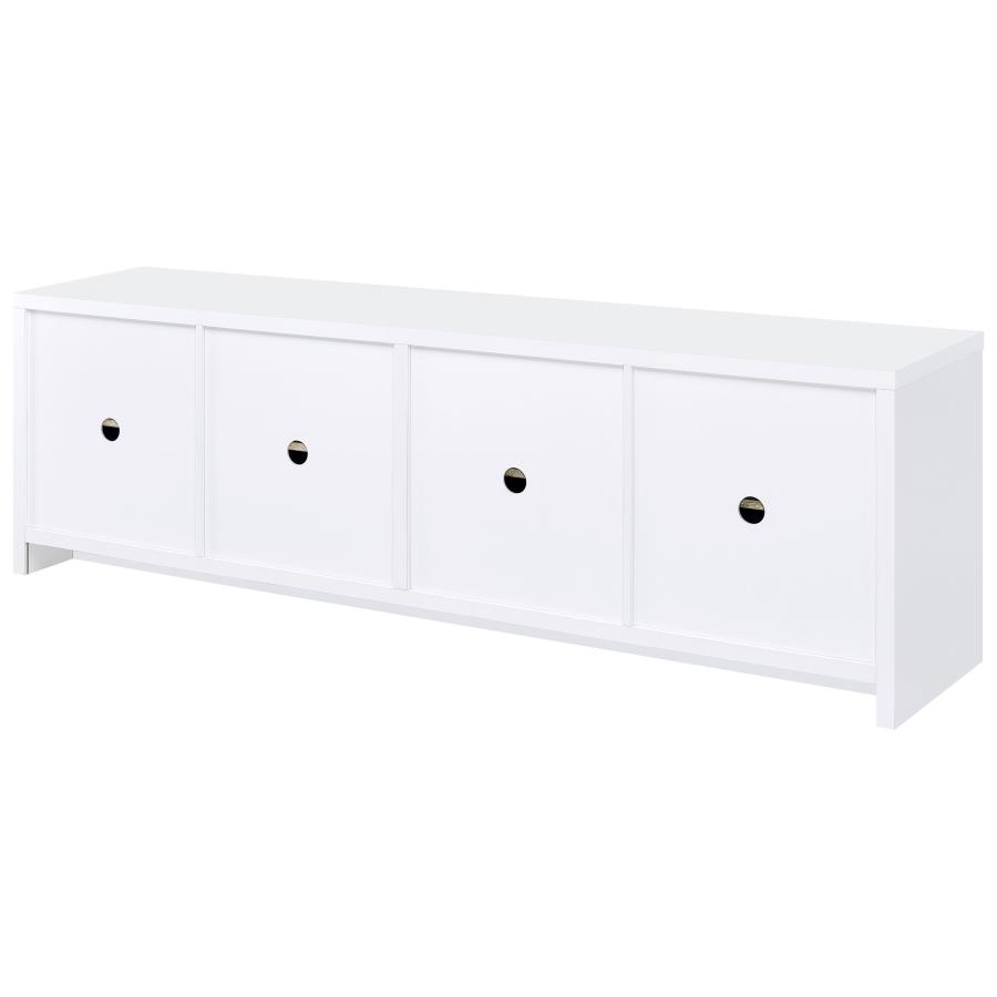 Laughlin 4-door Engineered Wood 78-inch TV Stand White view 9