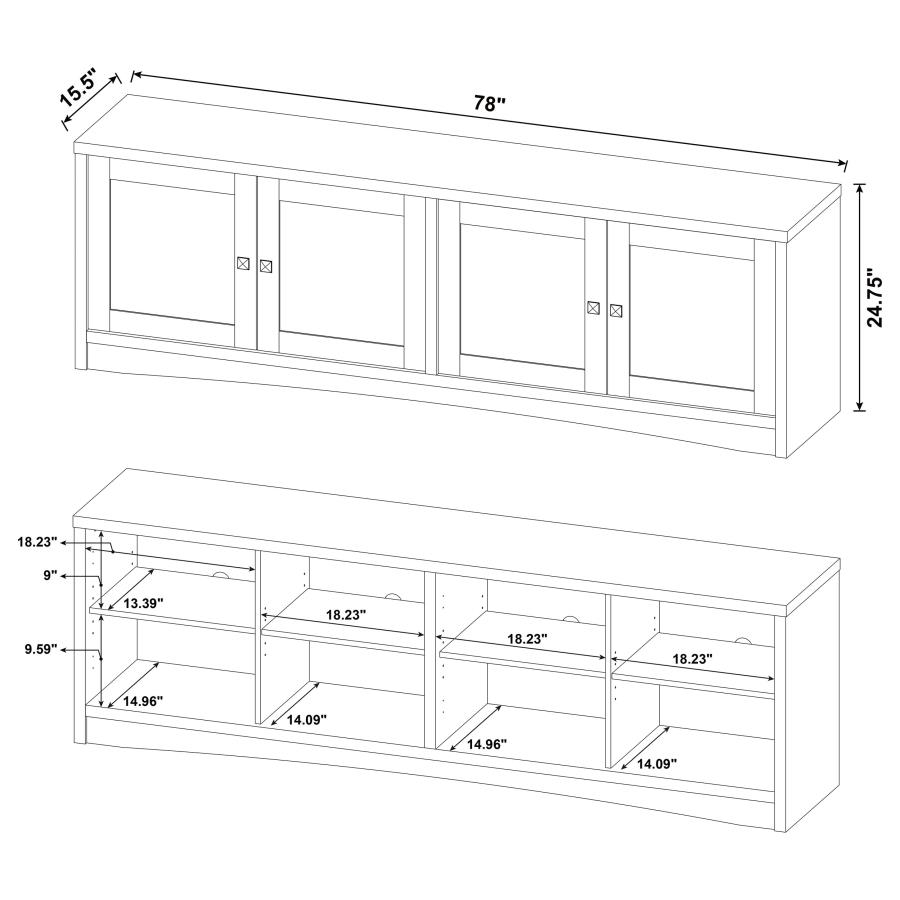 Laughlin 4-door Engineered Wood 78-inch TV Stand White view 12
