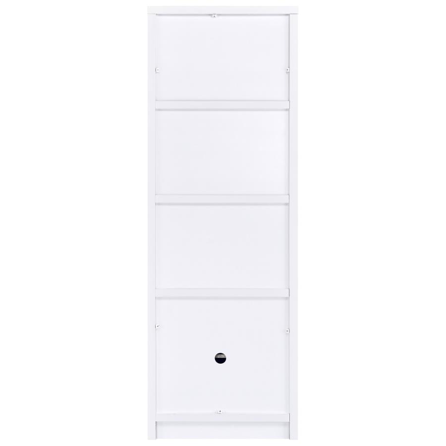Laughlin 4-shelf Engineered Wood Media Tower White view 8