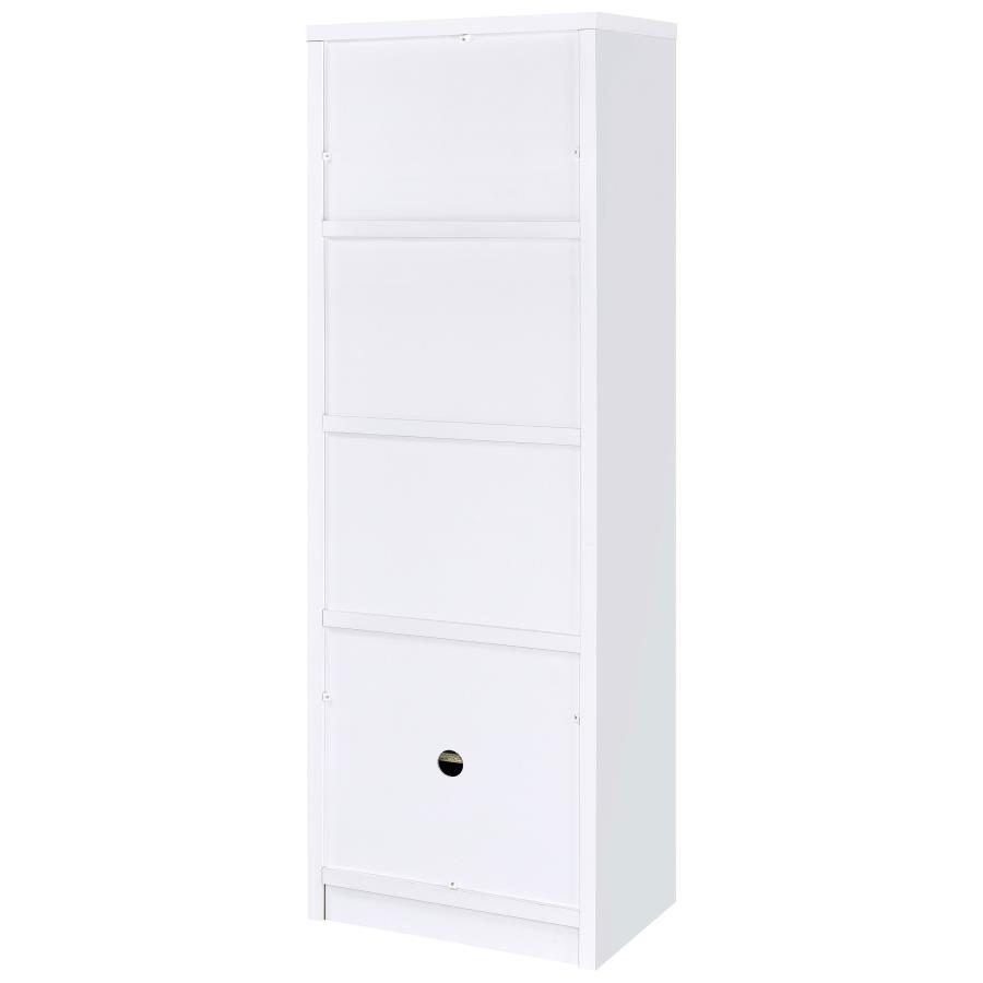Laughlin 4-shelf Engineered Wood Media Tower White view 9