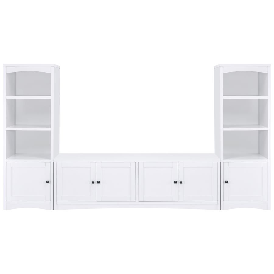 Laughlin 4-shelf Engineered Wood Media Tower White view 13