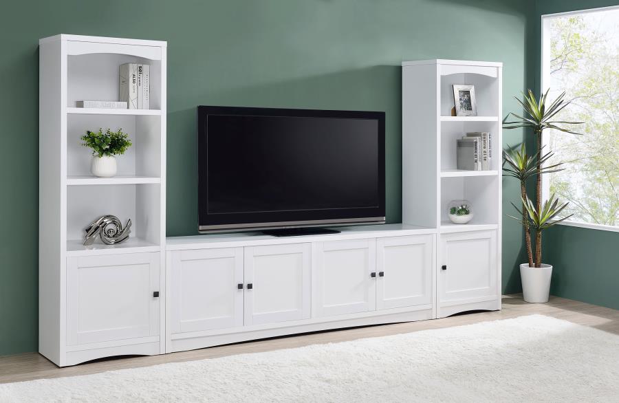 Laughlin 4-shelf Engineered Wood Media Tower White view 14