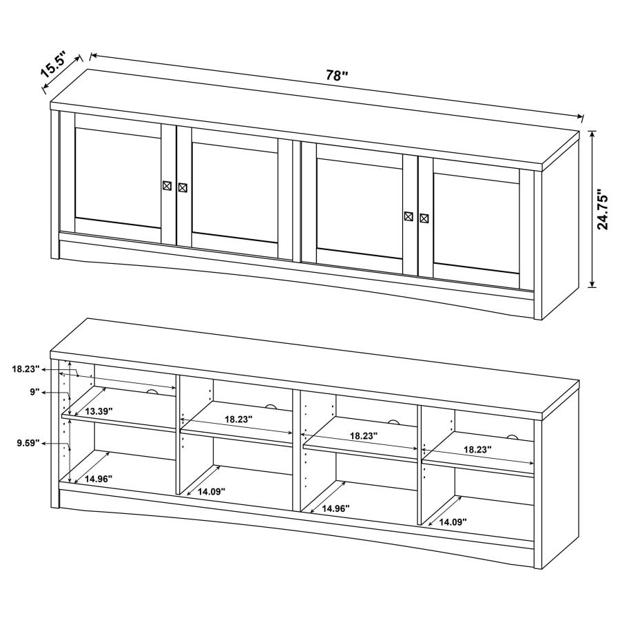 Laughlin 3-piece Entertainment Center TV Stand Dark Pine view 18