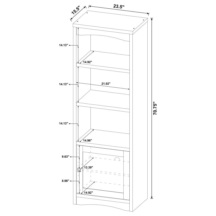 Laughlin 4-shelf Engineered Wood Media Tower Dark Pine view 12