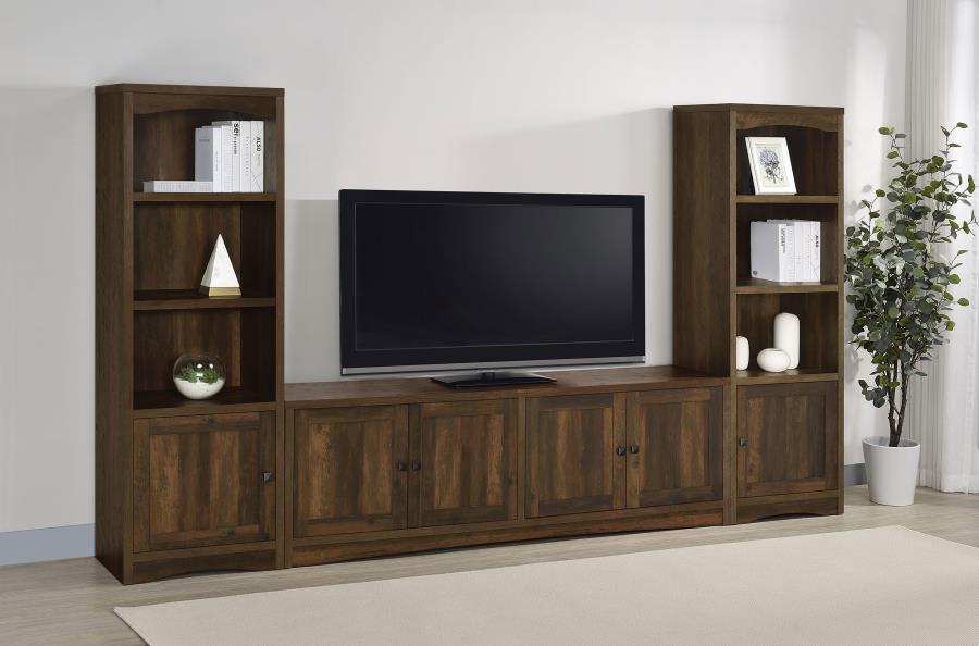 Laughlin 4-shelf Engineered Wood Media Tower Dark Pine view 14