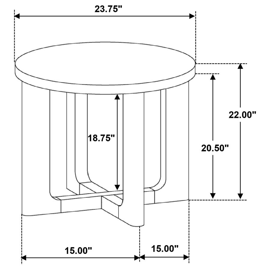 Kessler Round Sculptural Wood End Table Light Oak view 8