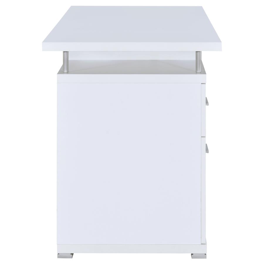 Tracy 55-inch 2-drawer Office Computer Desk White view 8