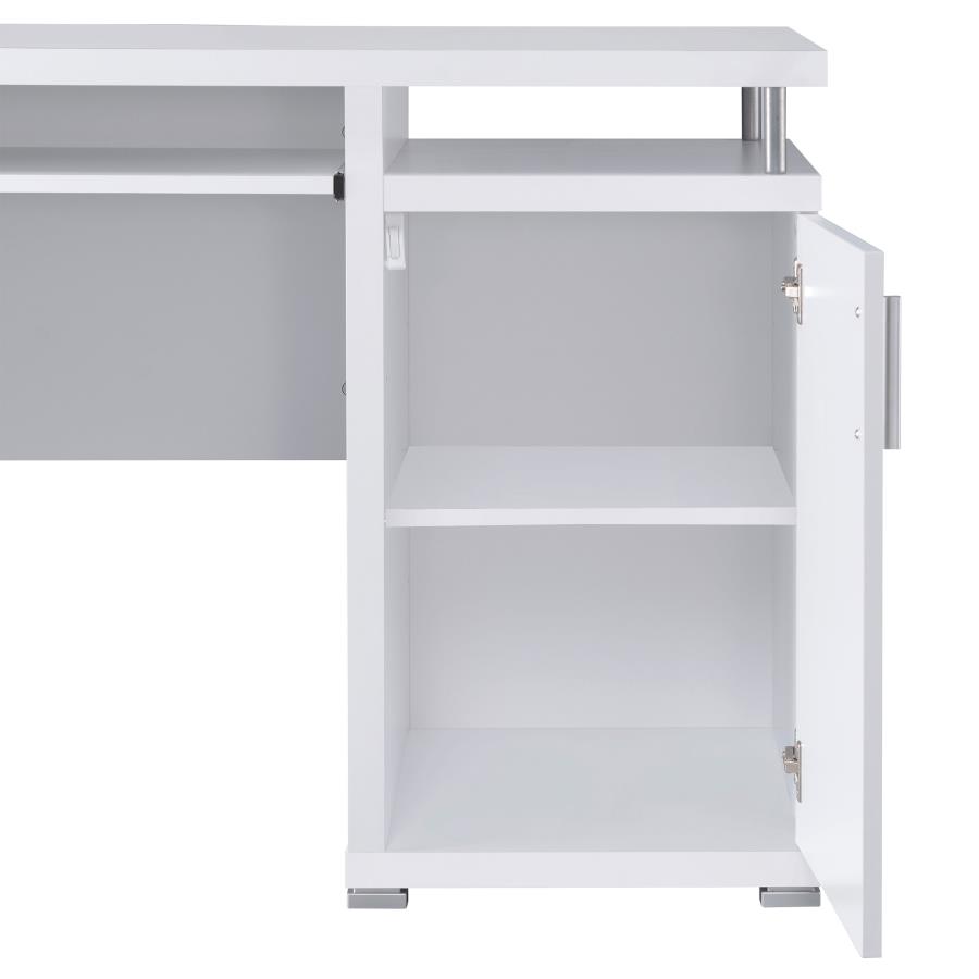 Tracy 55-inch 2-drawer Office Computer Desk White view 9