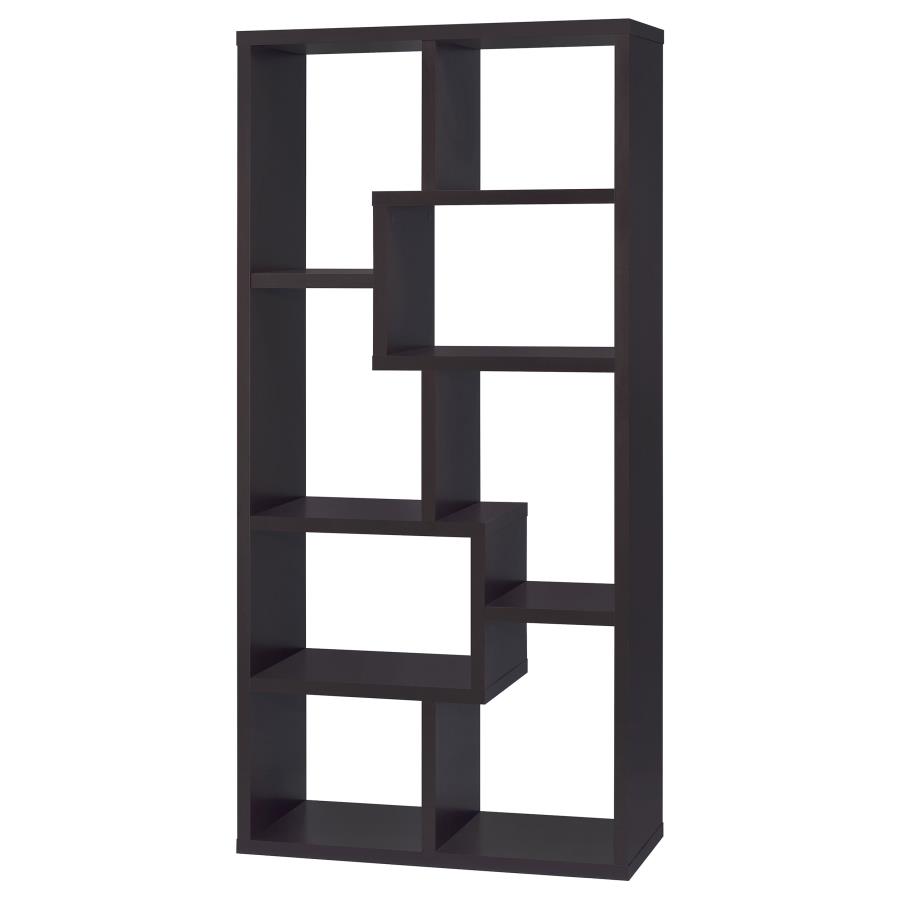 Theo 71-inch 6-shelf Bookshelf Cappuccino view 8