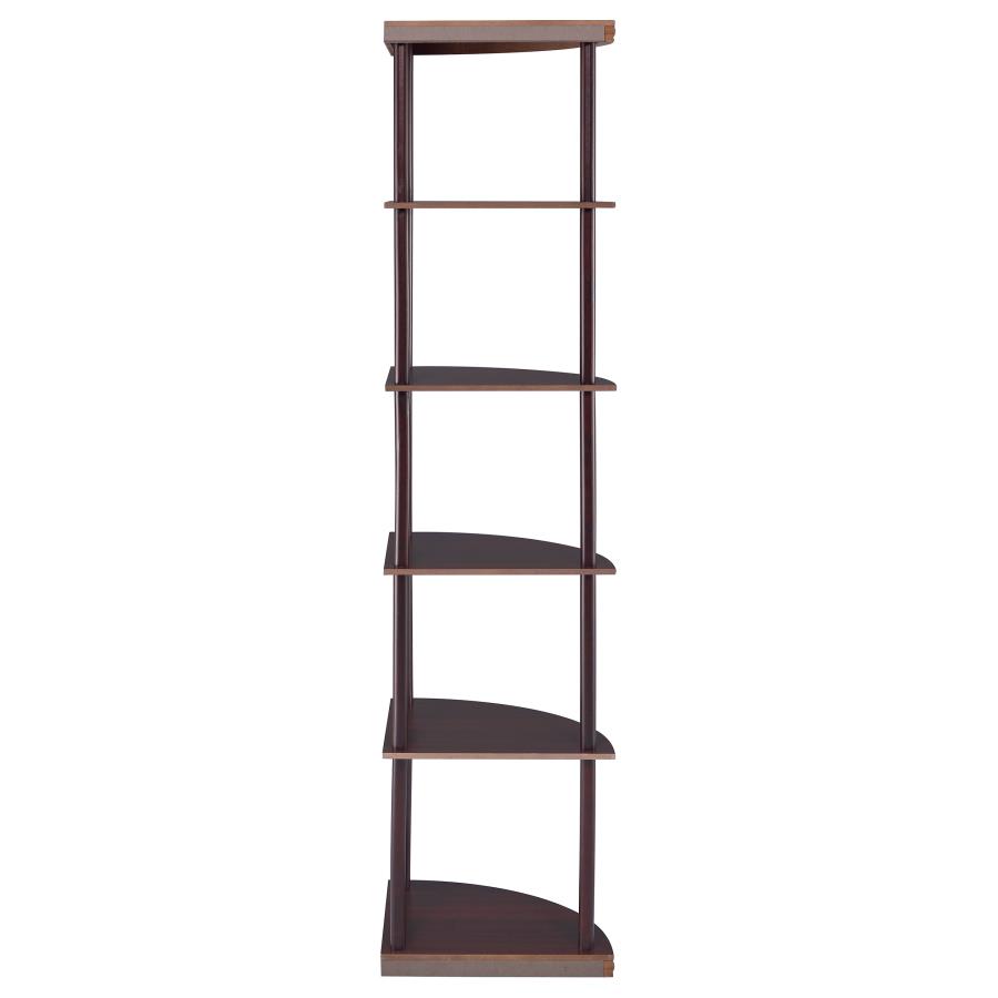 Bonwick 72-inch 5-shelf Corner Bookshelf Cappuccino view 8