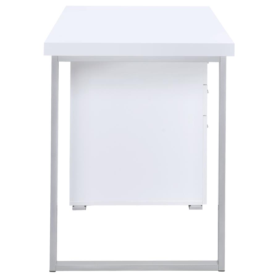 Brennan 47-inch 3-drawer Office Computer Desk White view 9
