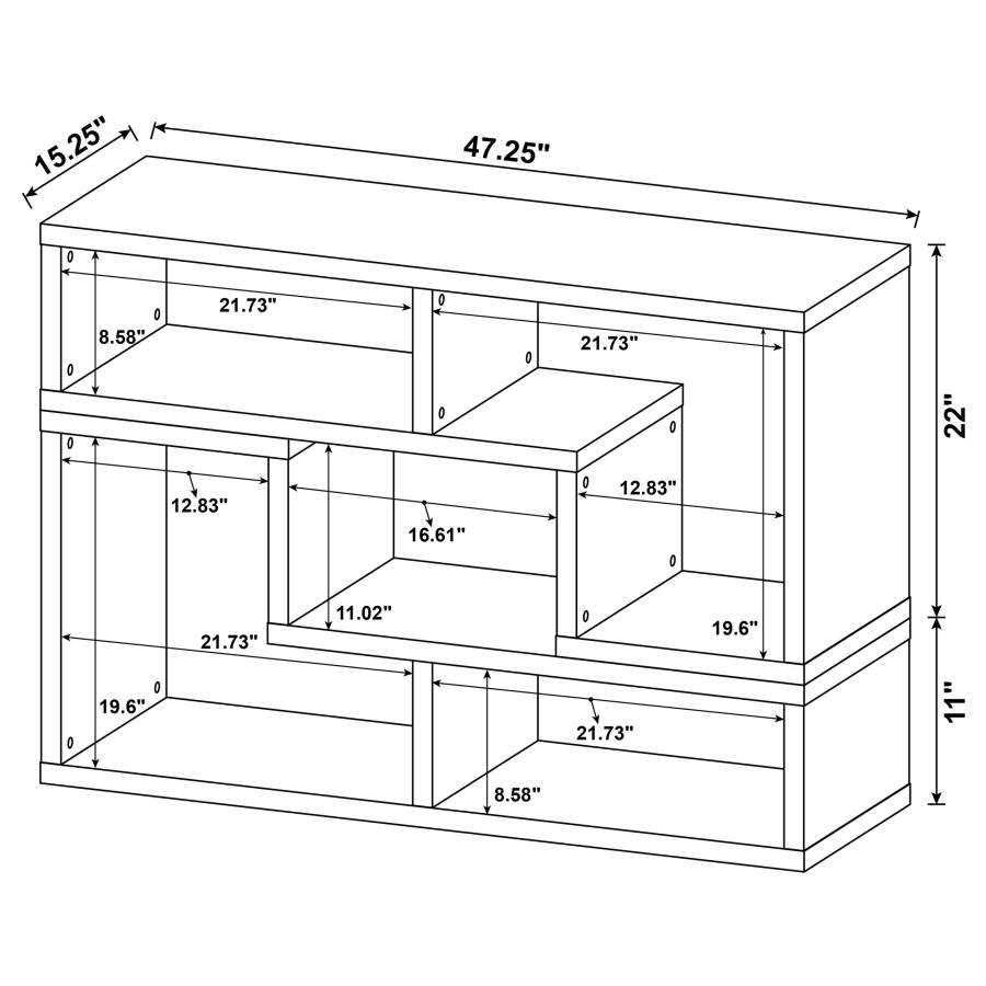 Velma Multipurpose TV Stand and Bookshelf White view 18