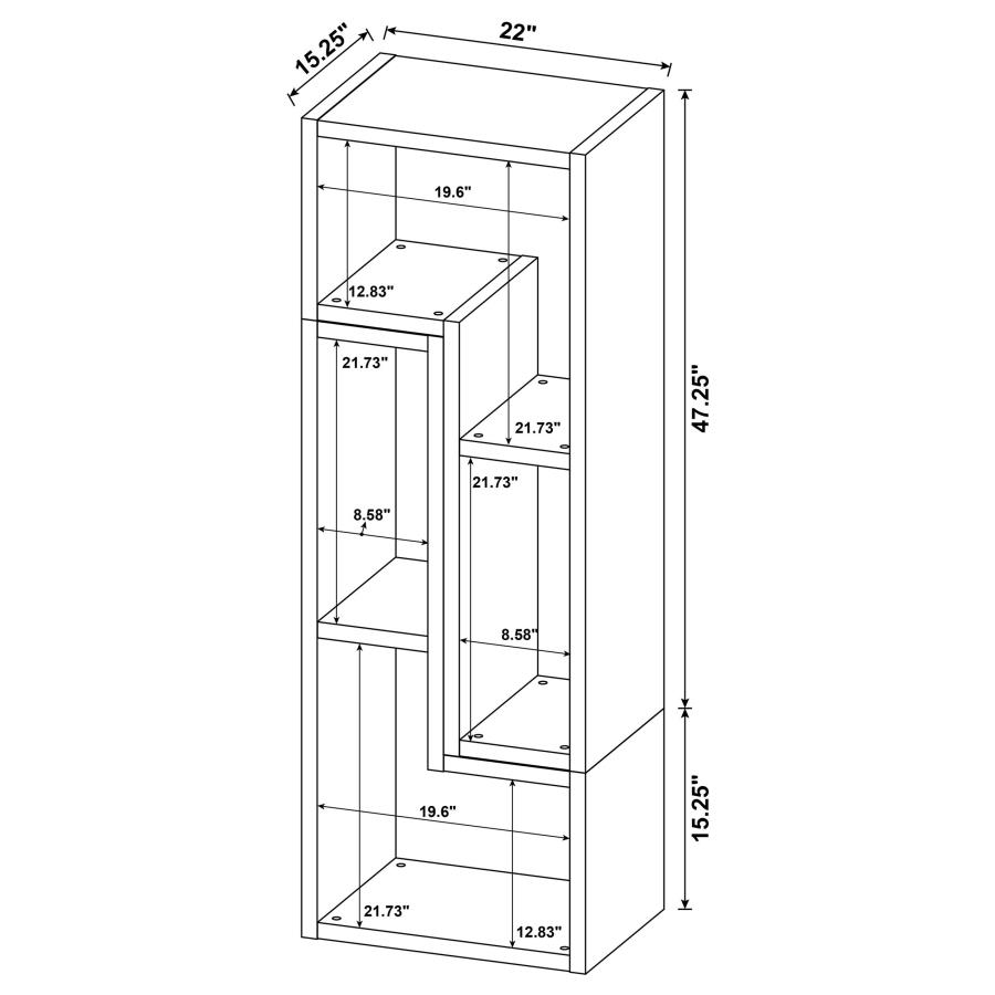 Velma Multipurpose TV Stand and Bookshelf White view 19