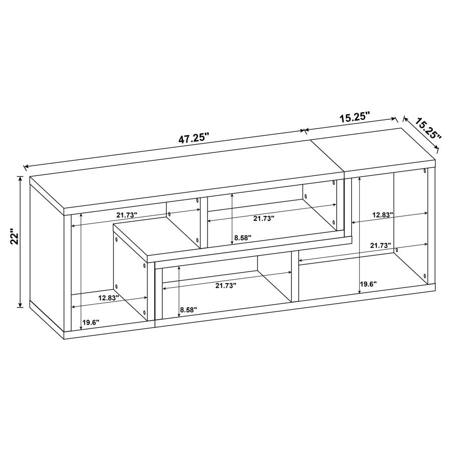 Velma Multipurpose TV Stand and Bookshelf White view 20