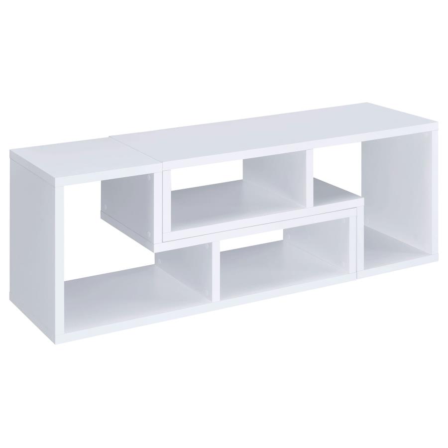 Velma Multipurpose TV Stand and Bookshelf White view 11