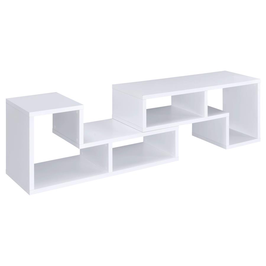 Velma Multipurpose TV Stand and Bookshelf White view 12