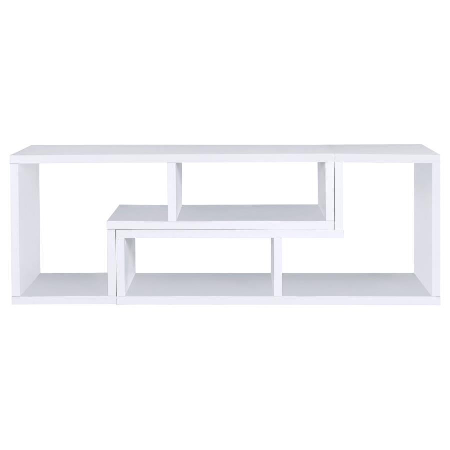 Velma Multipurpose TV Stand and Bookshelf White view 15