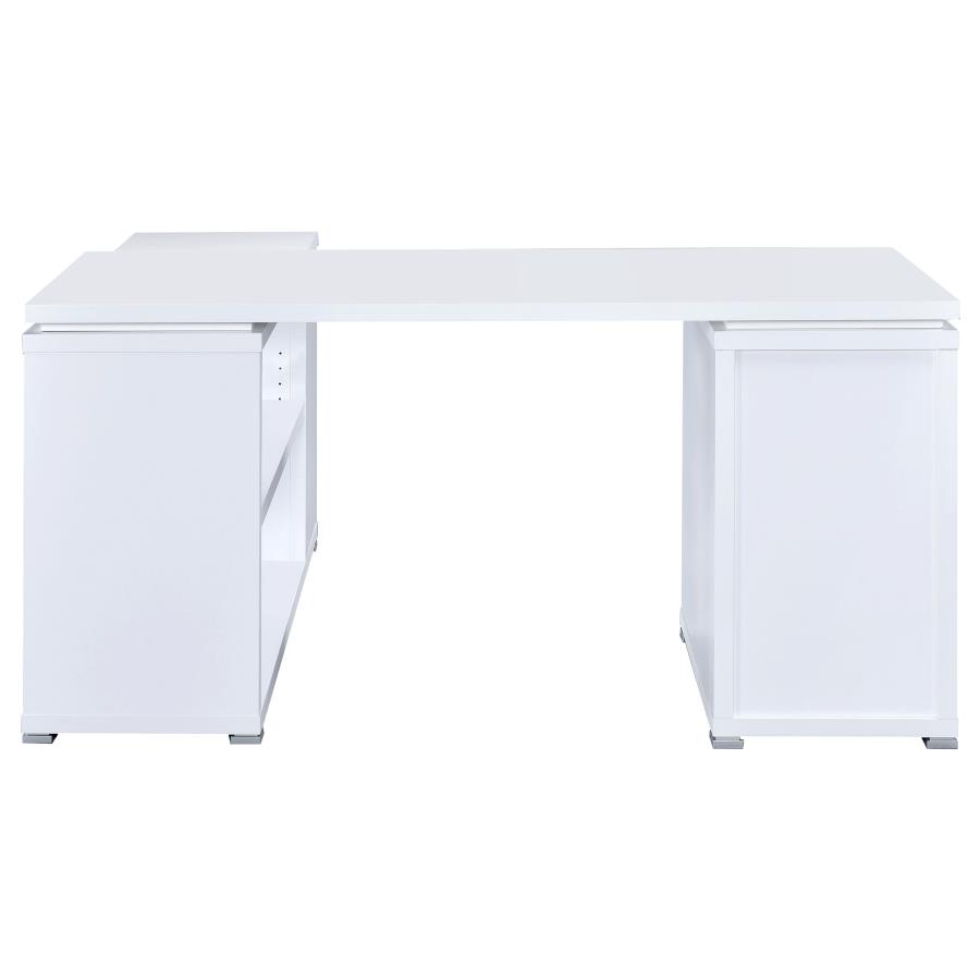 Yvette 60-inch 3-drawer L-Shape Computer Desk White view 8