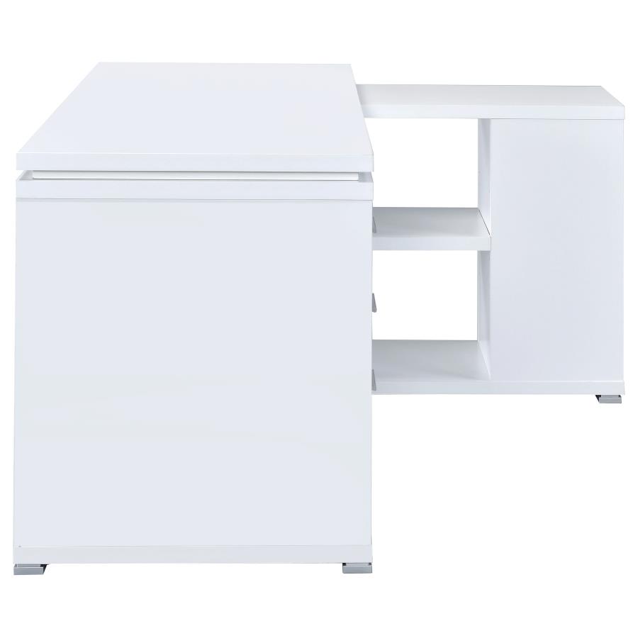 Yvette 60-inch 3-drawer L-Shape Computer Desk White view 9