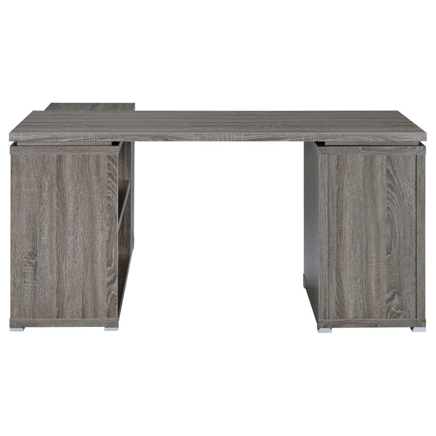 Yvette 60-inch 3-drawer L-Shape Computer Desk Weathered Grey view 8