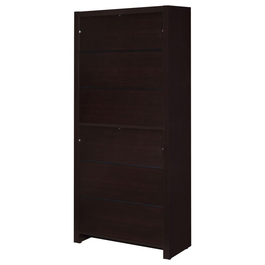 Skylar 71-inch 5-shelf Bookcase with Drawer Cappuccino view 9