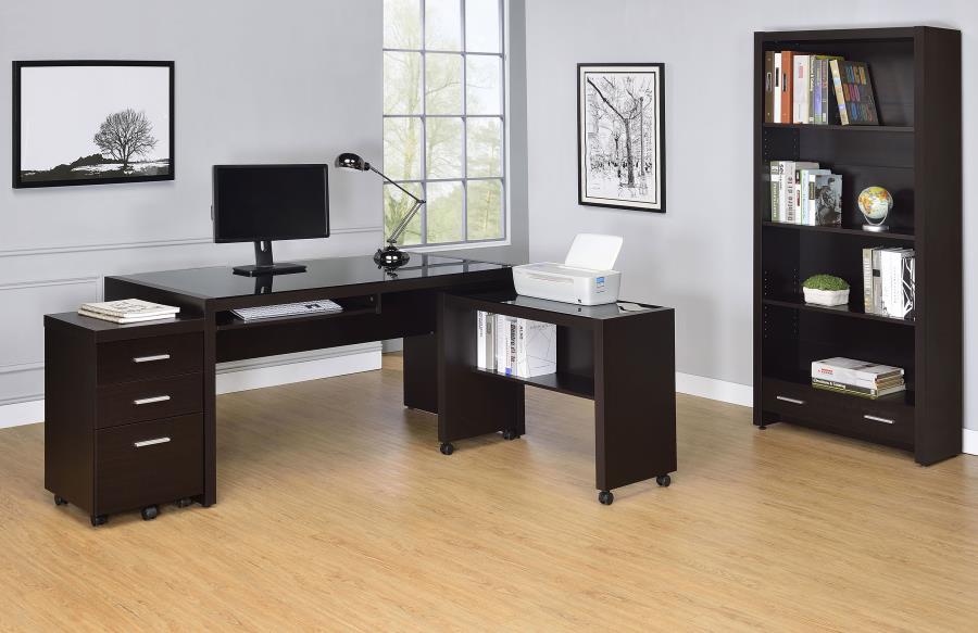 Skylar 71-inch 5-shelf Bookcase with Drawer Cappuccino view 13