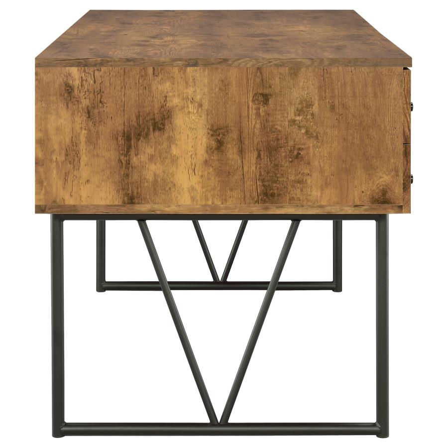 Analiese 63-inch 4-drawer Writing Desk Rustic Nutmeg view 10