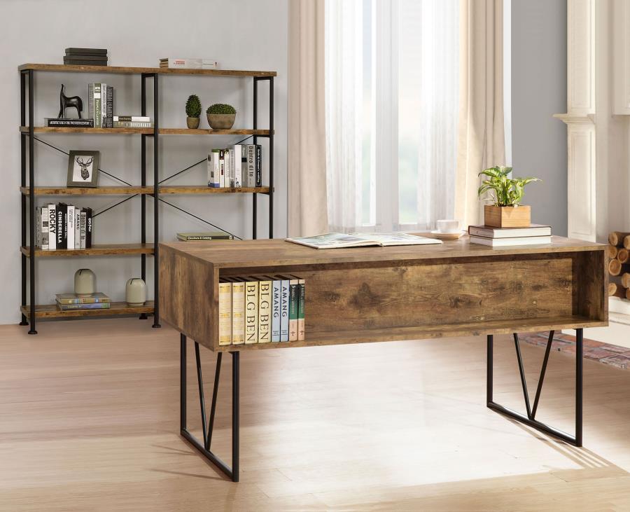 Analiese 63-inch 4-drawer Writing Desk Rustic Nutmeg view 14