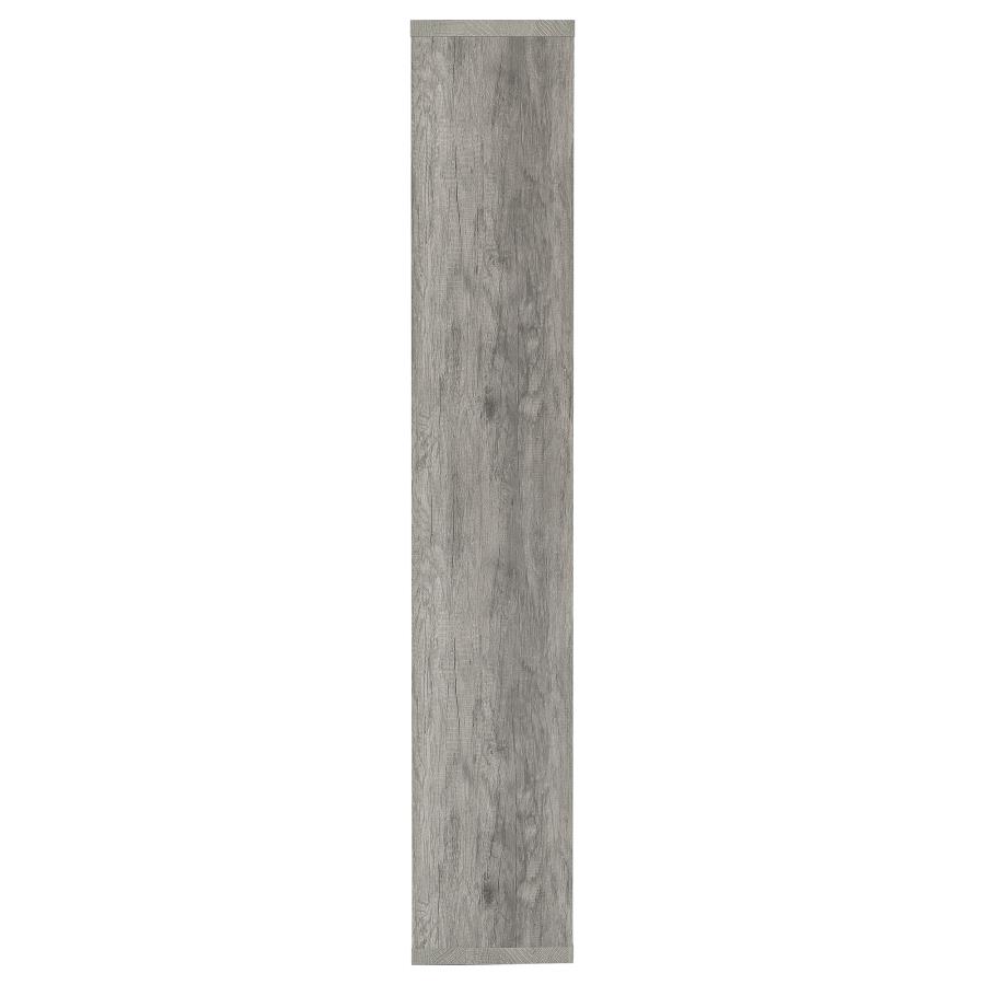 Theo 71-inch 6-shelf Bookshelf Grey Driftwood view 9