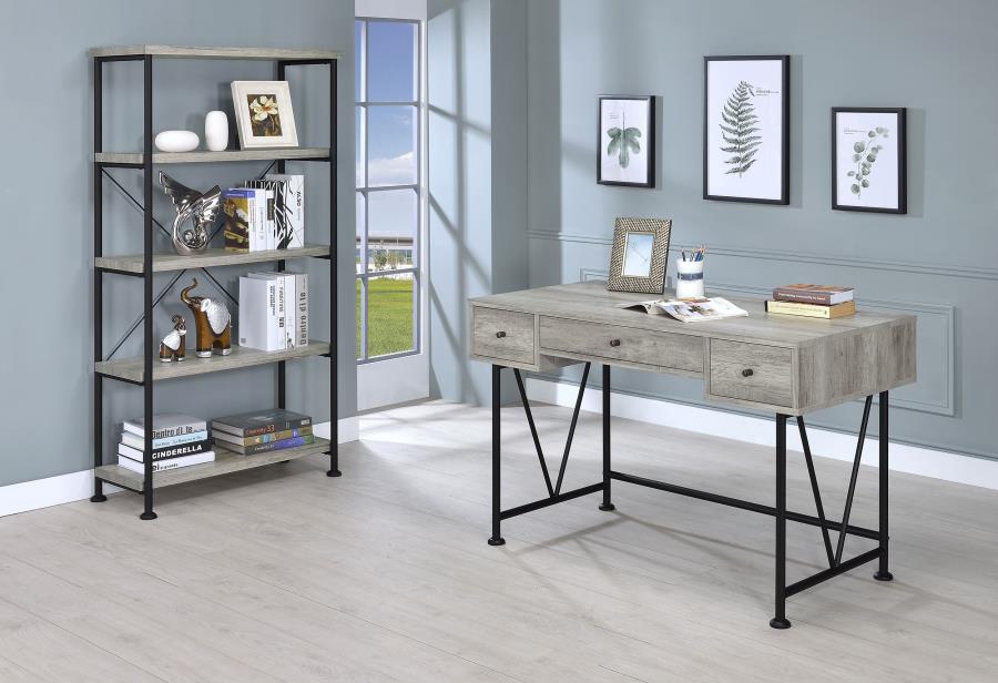 Analiese 63-inch 4-shelf Bookshelf Grey Driftwood view 10