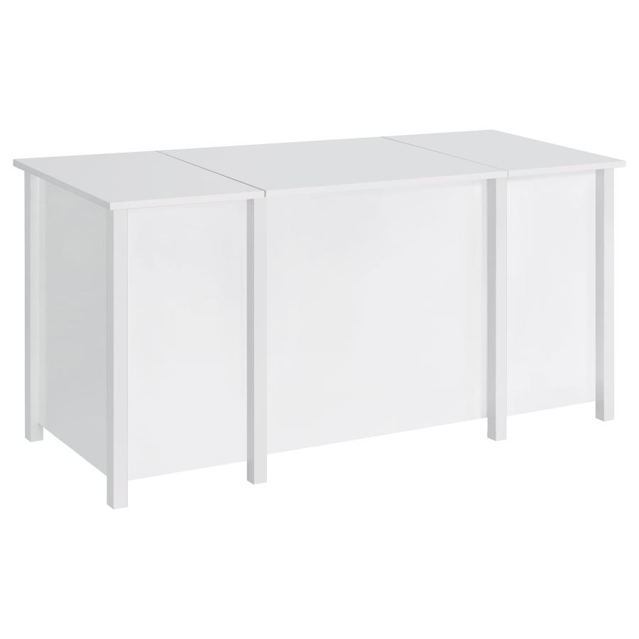 Dylan 60-inch 4-drawer Lift Top Office Desk White High Gloss view 8