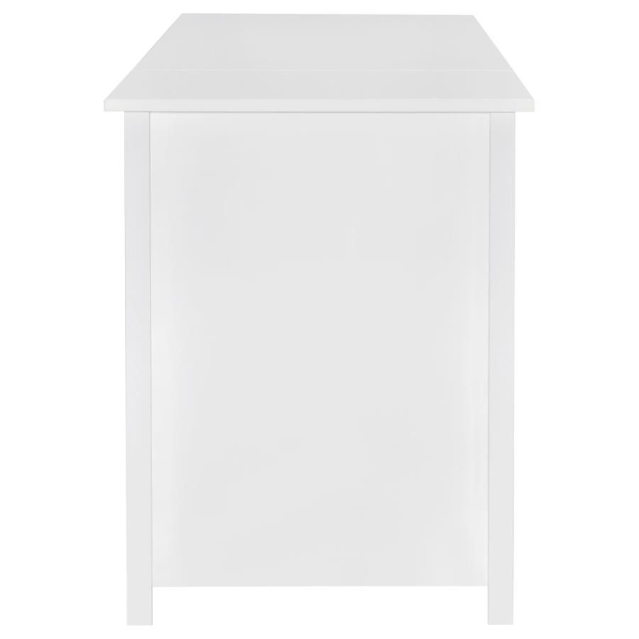 Dylan 60-inch 4-drawer Lift Top Office Desk White High Gloss view 10