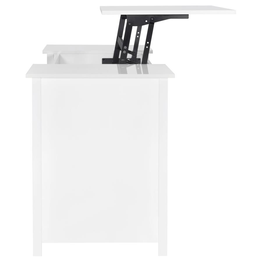 Dylan 60-inch 4-drawer Lift Top Office Desk White High Gloss view 11