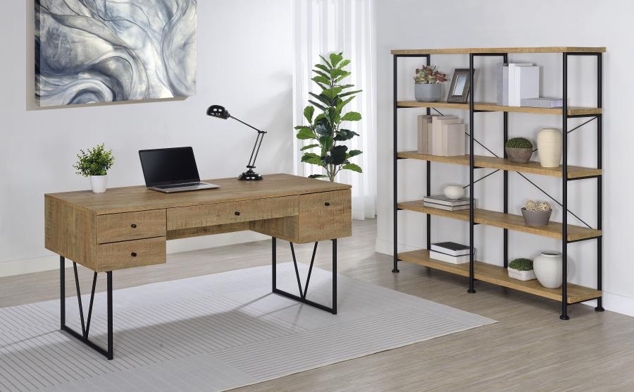 Analiese 63-inch 4-shelf Double Bookshelf Mango view 11