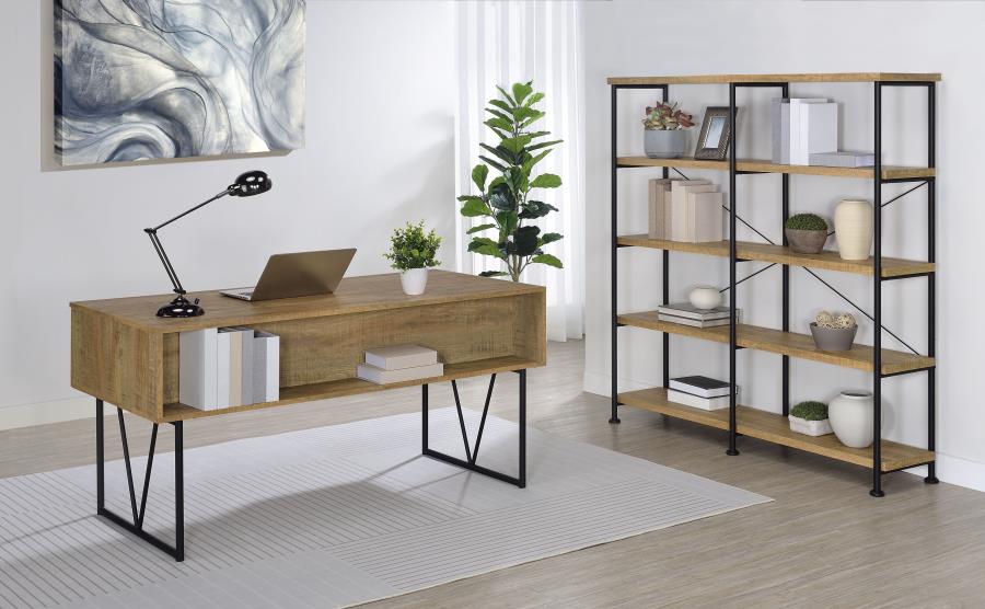 Analiese 63-inch 4-shelf Double Bookshelf Mango view 12