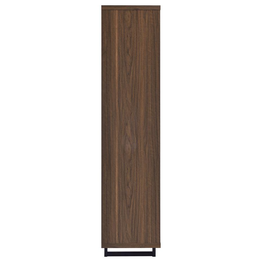 Maddox 71-inch 3-shelf Cabinet Bookcase Walnut view 10