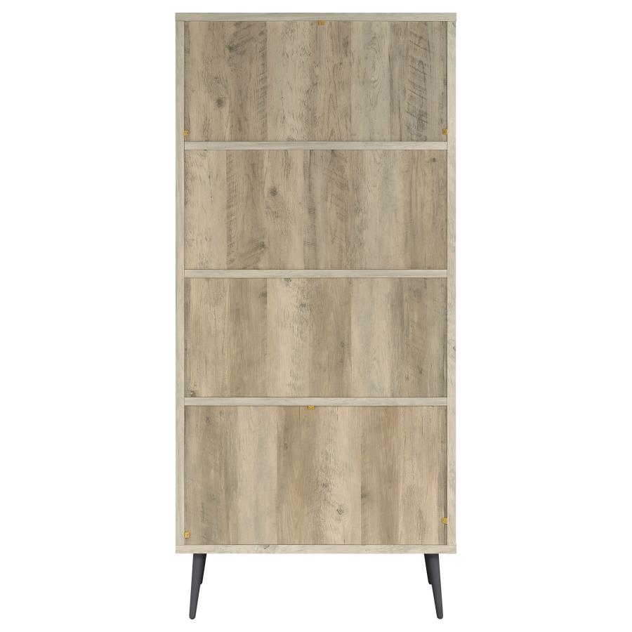 Maeve 70-inch 3-shelf Bookcase with Drawers Distressed Pine view 8