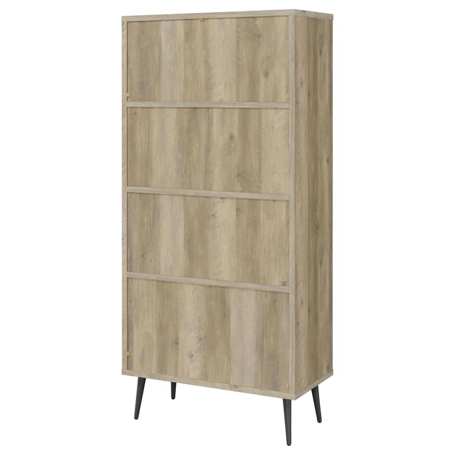 Maeve 70-inch 3-shelf Bookcase with Drawers Distressed Pine view 9