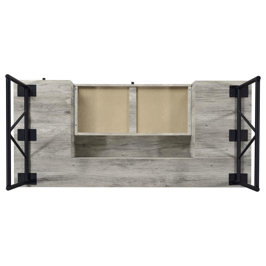 Analiese 63-inch 4-drawer Writing Desk Grey Driftwood view 8
