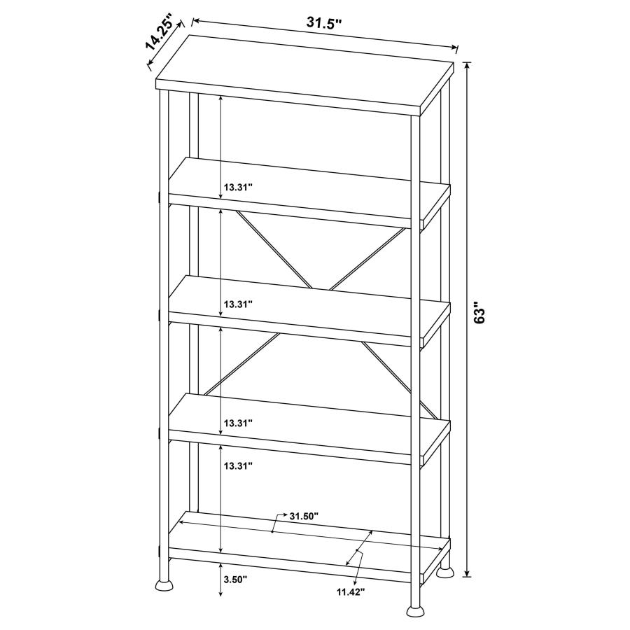 Analiese 63-inch 4-shelf Bookshelf Mango view 10