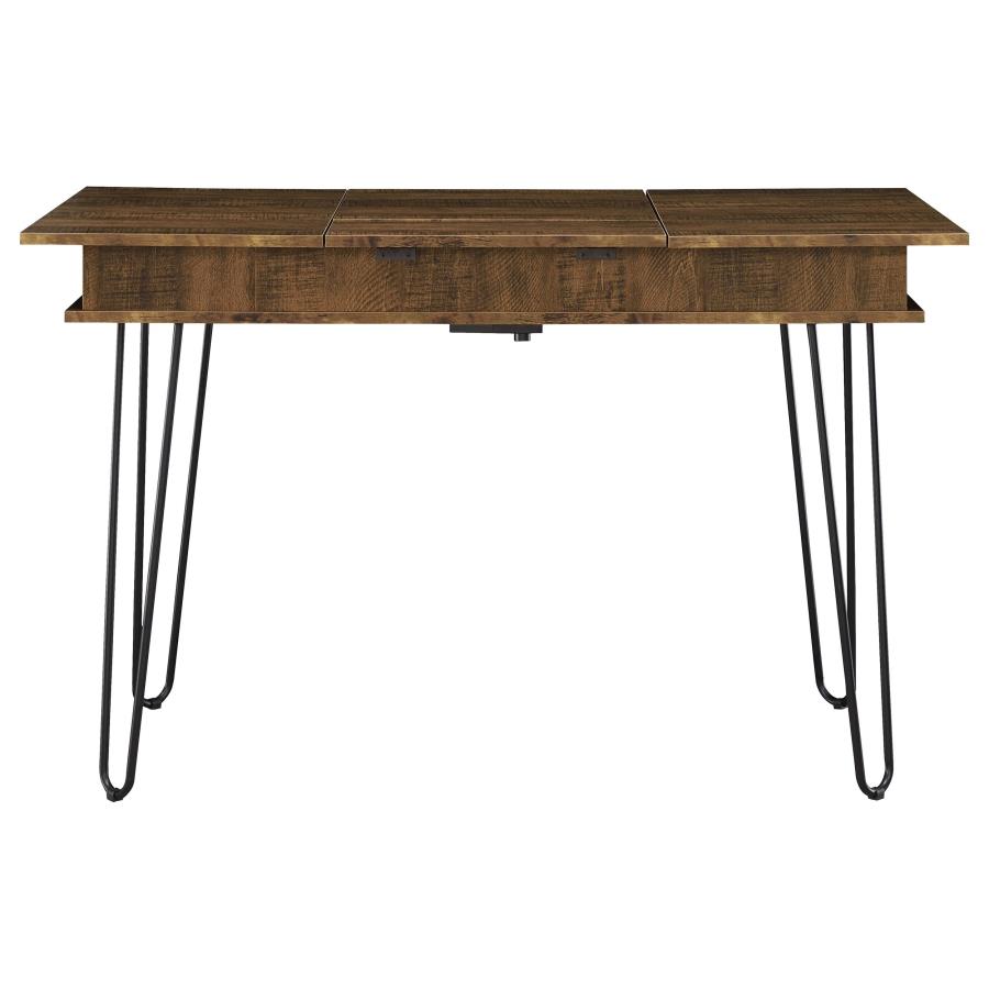 Sheeran 47-inch Writing Desk with Storage Rustic Amber view 8