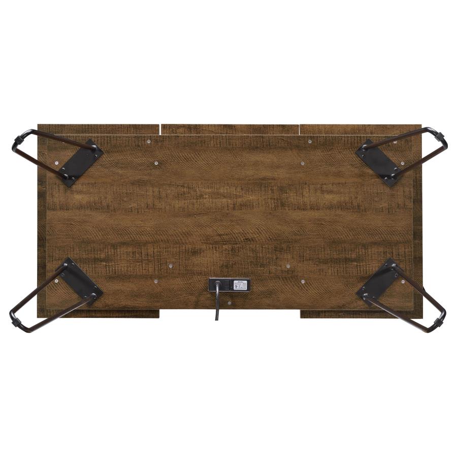 Sheeran 47-inch Writing Desk with Storage Rustic Amber view 10