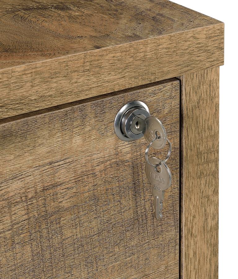 Westpark 3-shelf Bookcase USB and Lockable Drawer Mango view 10
