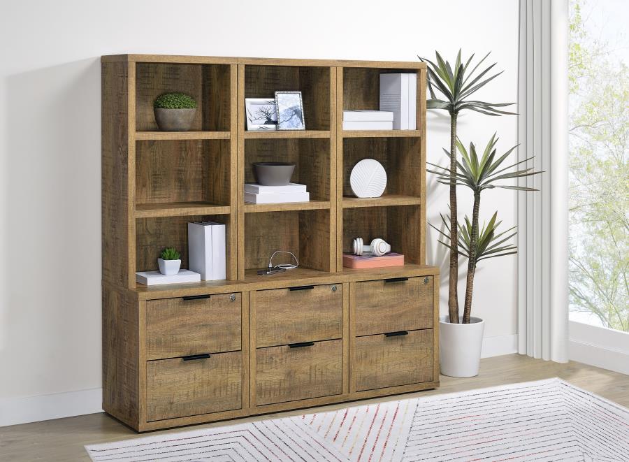 Westpark 3-shelf Bookcase USB and Lockable Drawer Mango view 14
