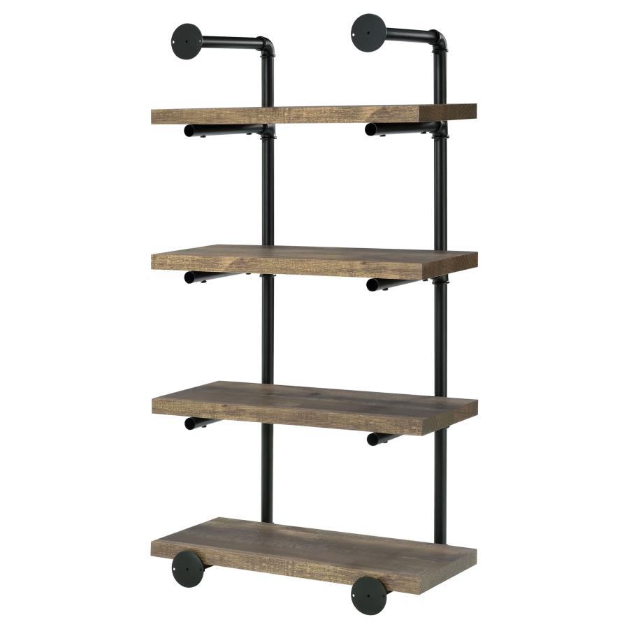 Elmcrest 24-inch 4-shelf Wall Bookshelf Rustic Oak view 8