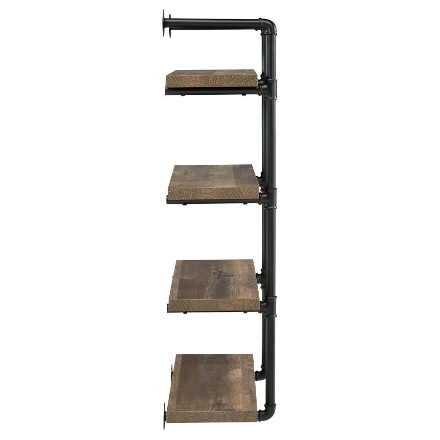 Elmcrest 24-inch 4-shelf Wall Bookshelf Rustic Oak view 9
