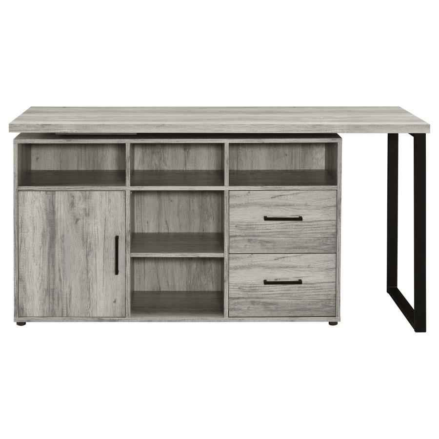 Hertford 59-inch L-Shape Computer Desk Grey Driftwood view 8