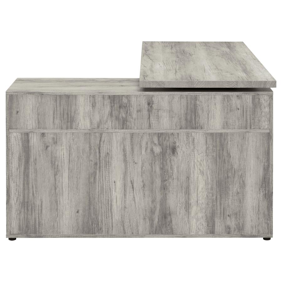 Hertford 59-inch L-Shape Computer Desk Grey Driftwood view 10