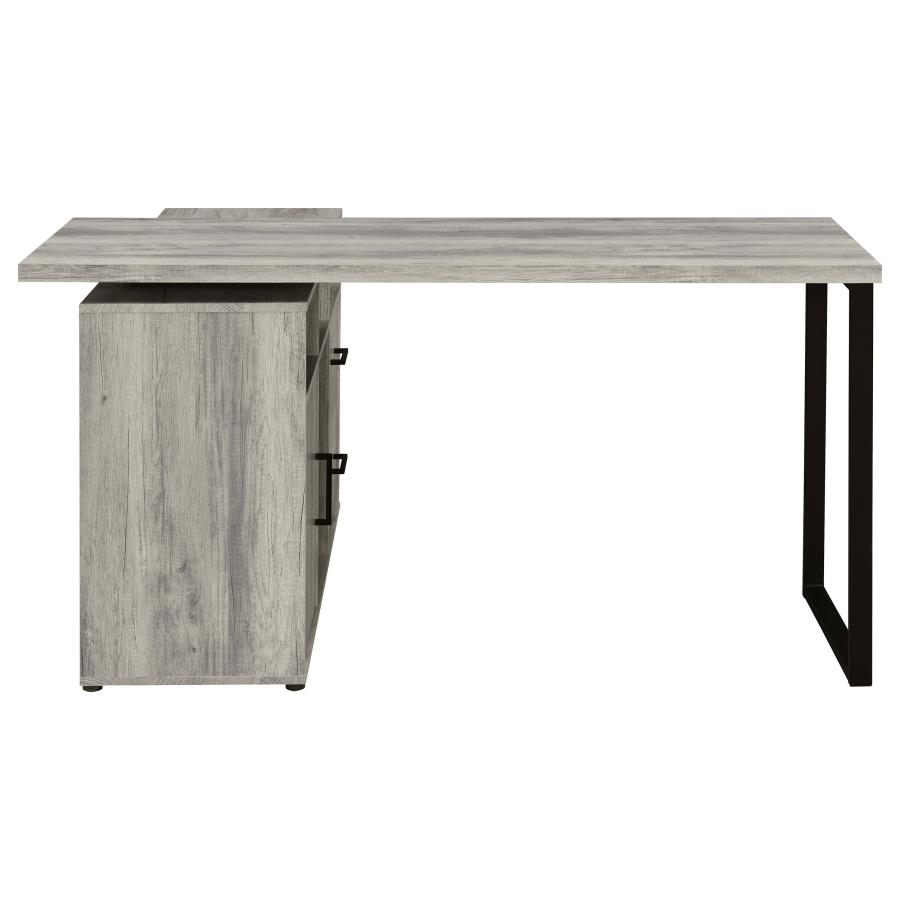 Hertford 59-inch L-Shape Computer Desk Grey Driftwood view 11